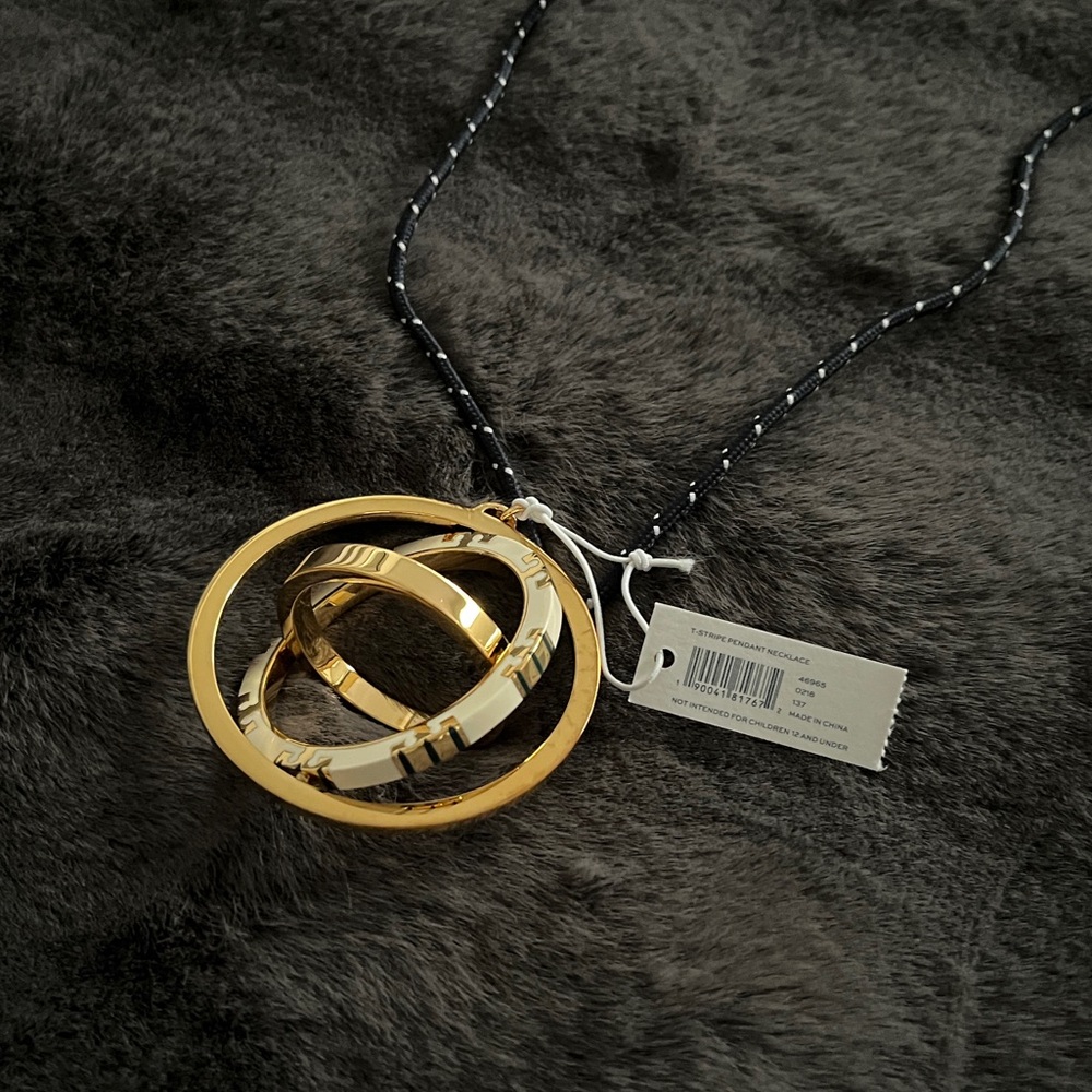 Tory Burch T-Stripe Pendant Necklace - Picture 6 of 6